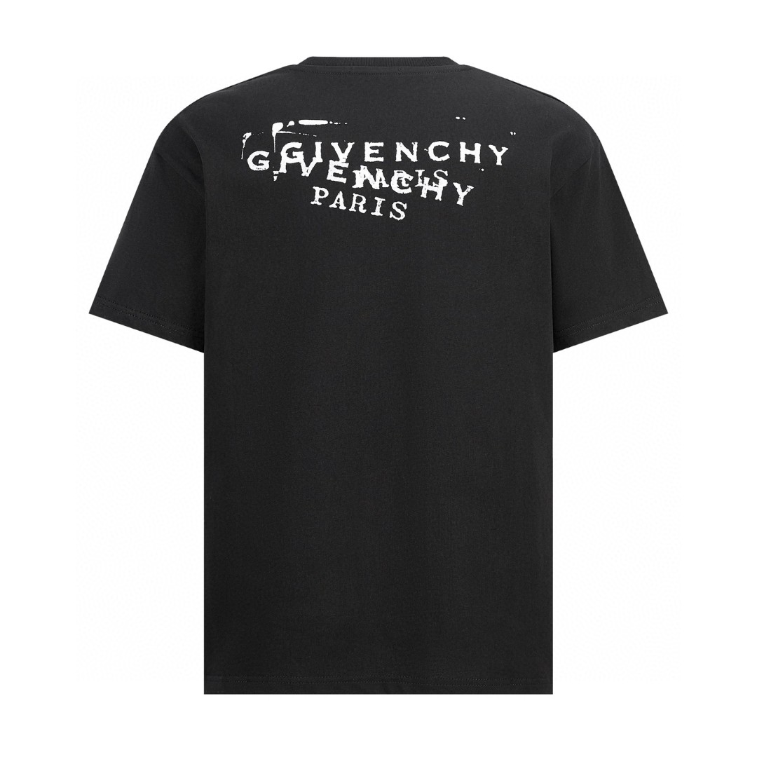 Givenchy 纪梵希 错视印花标识圆领短袖 T恤  夏款 男女同款 白色 黑色 A0 BM71NK3YSA-100