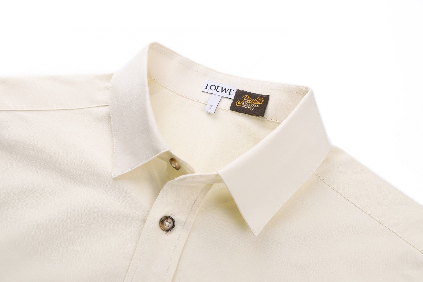 LOEWE 罗意威 翻领徽标刺绣莱赛尔天丝衬衫 外套 长袖 象牙白 B0 H616Y05XA0-2110