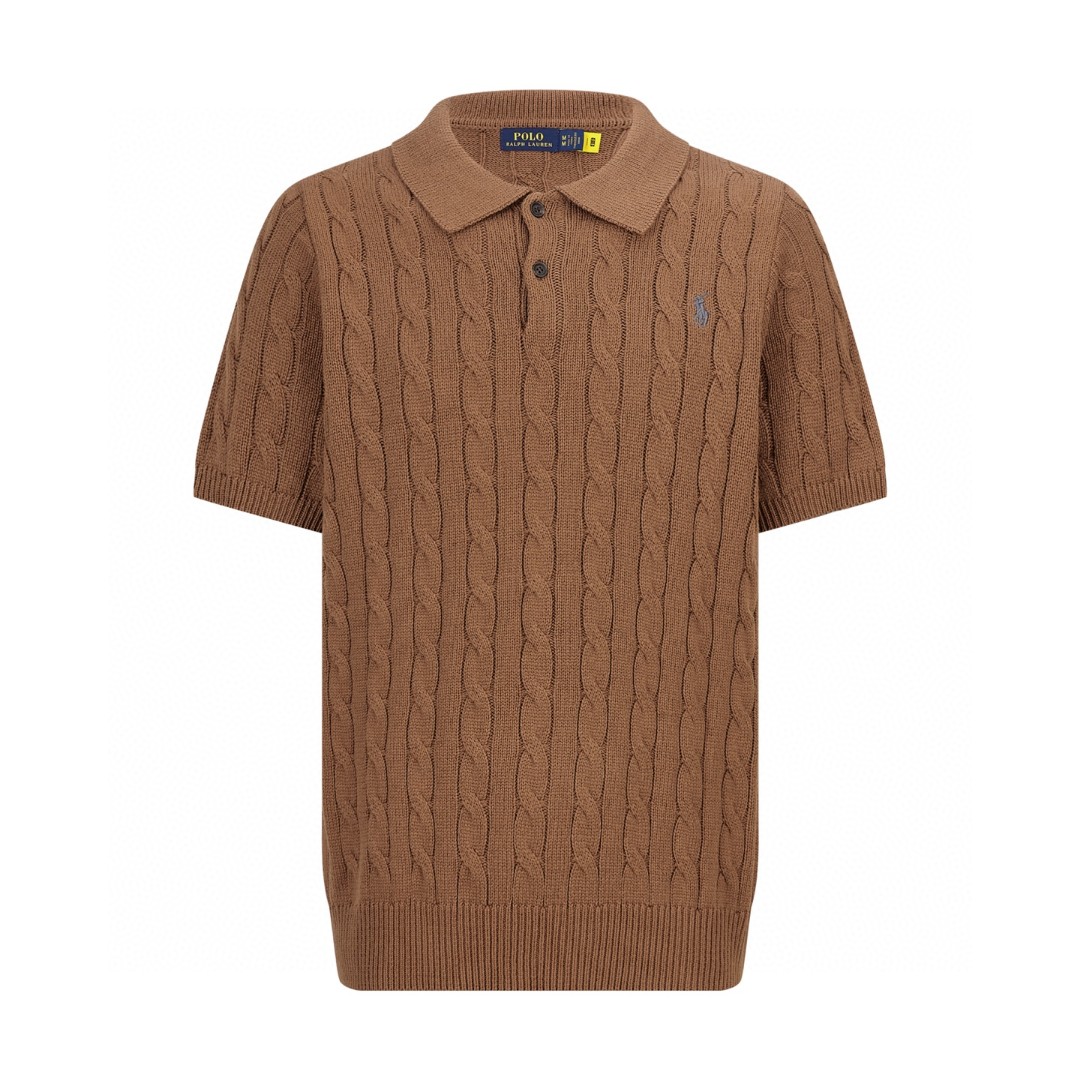Ralph Lauren 拉夫劳伦 绞花刺绣标识马球Polo衫 针织衫 短袖 白色 蓝色 灰色 棕色 藏蓝色 B0 