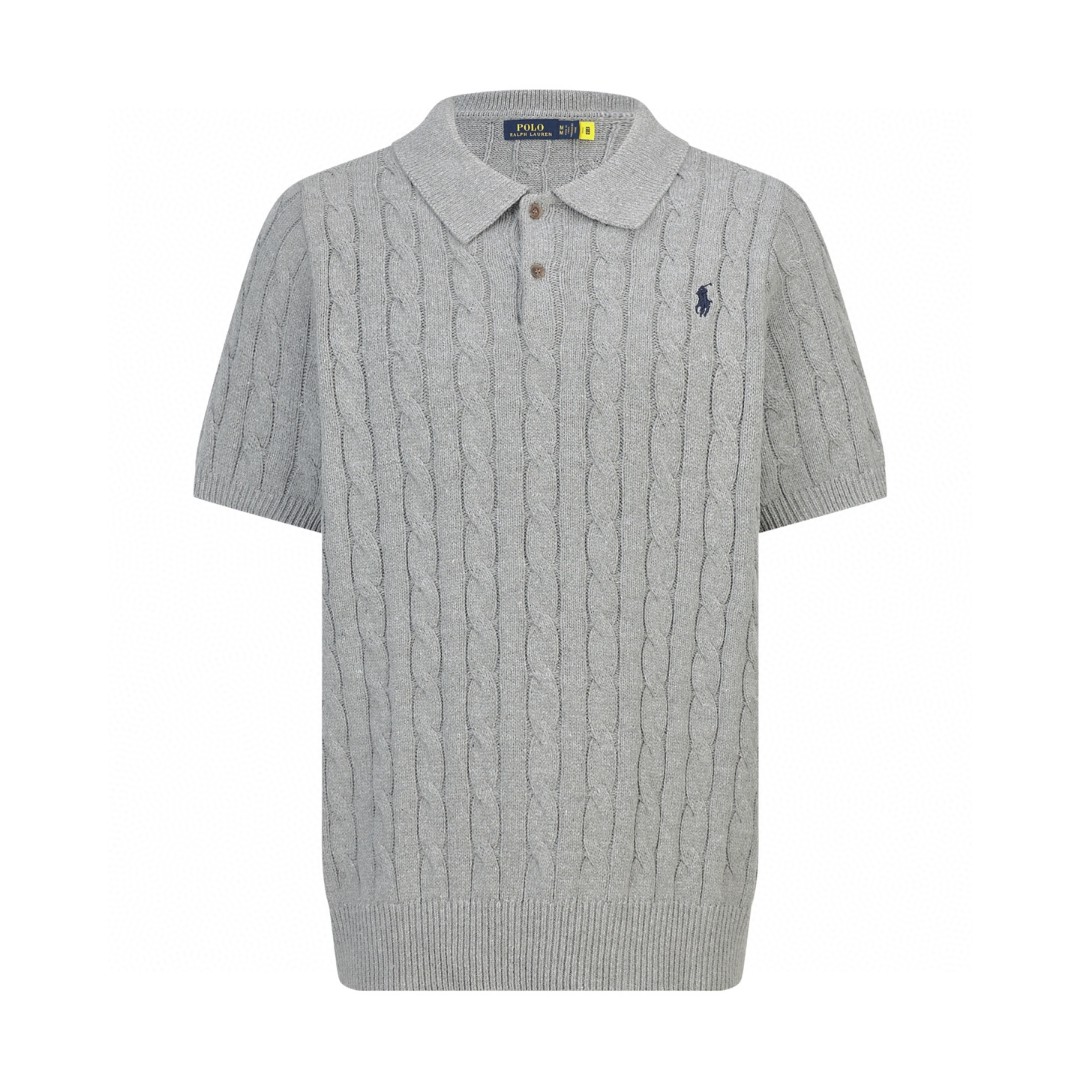 Ralph Lauren 拉夫劳伦 绞花刺绣标识马球Polo衫 针织衫 短袖 白色 蓝色 灰色 棕色 藏蓝色 B0 