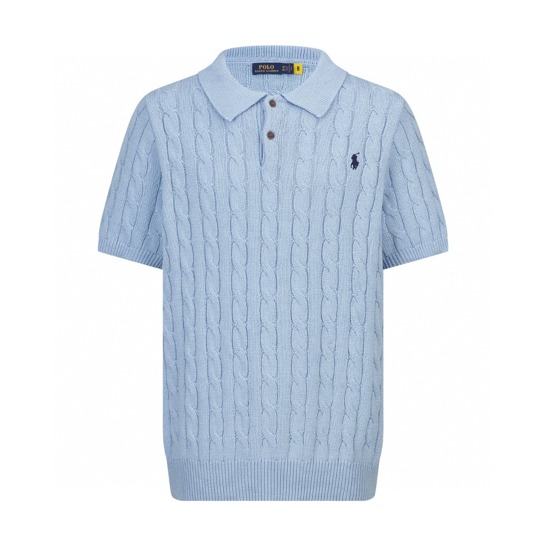 Ralph Lauren 拉夫劳伦 绞花刺绣标识马球Polo衫 针织衫 短袖 白色 蓝色 灰色 棕色 藏蓝色 B0 