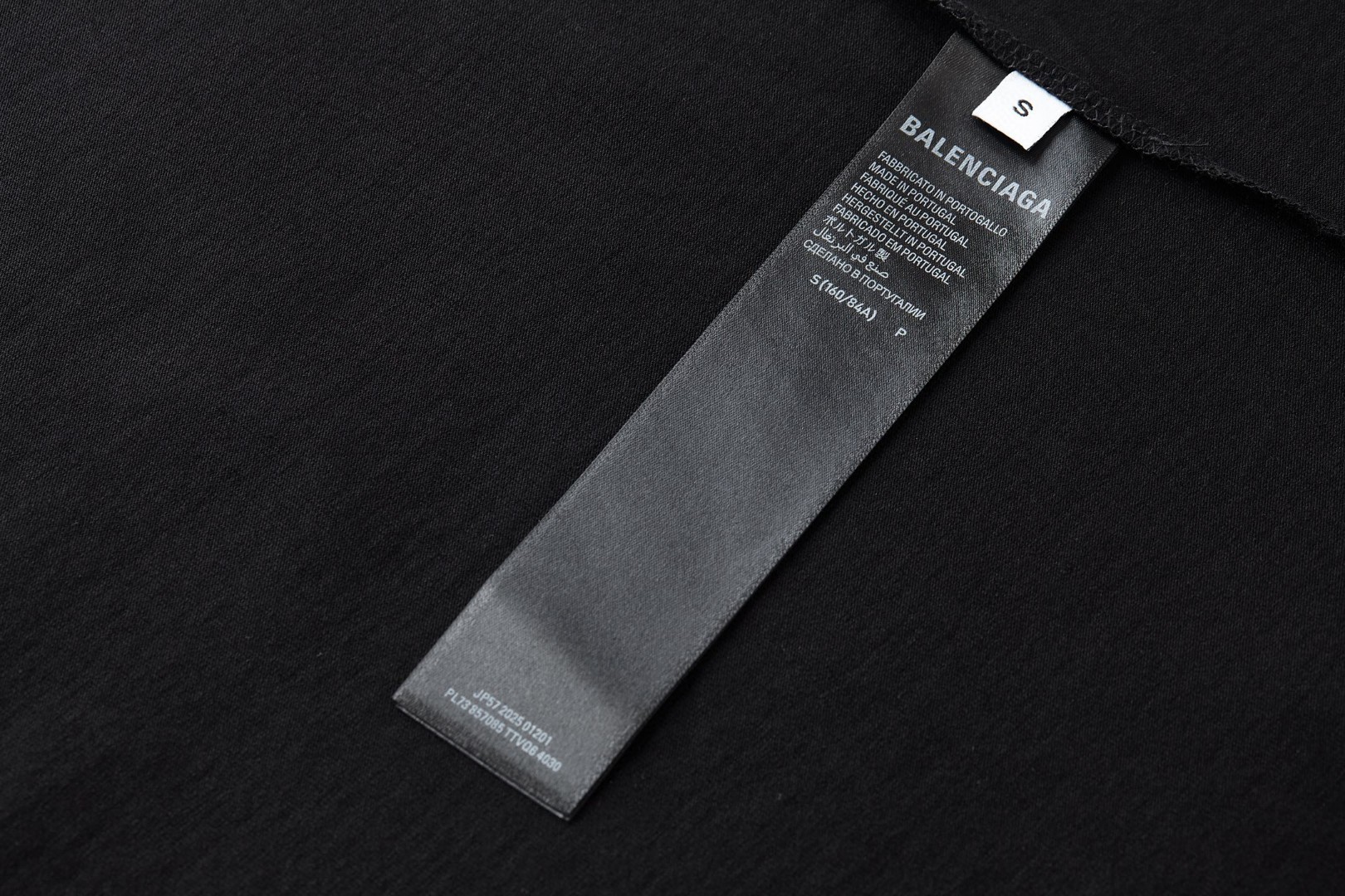 Balenciaga 巴黎世家 光柱印花圆领短袖 T恤 夏季 黑色 A0 850345TUVO41000
