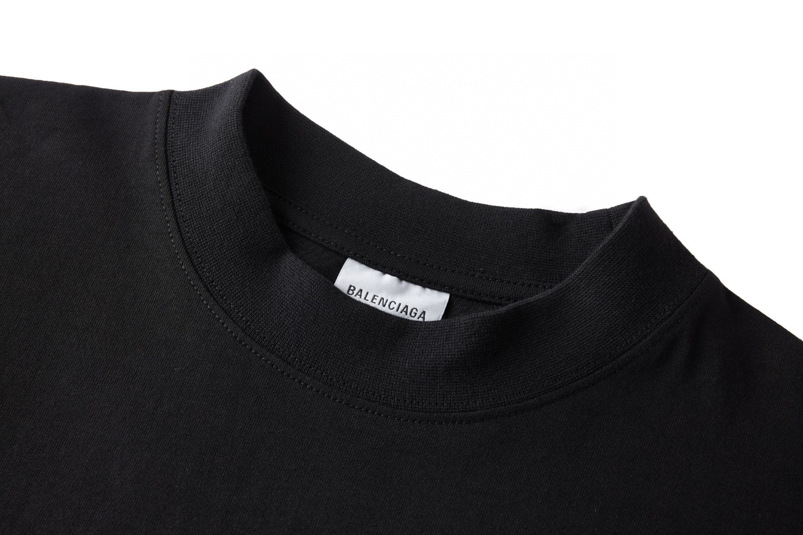 Balenciaga 巴黎世家 光柱印花圆领短袖 T恤 夏季 黑色 A0 850345TUVO41000