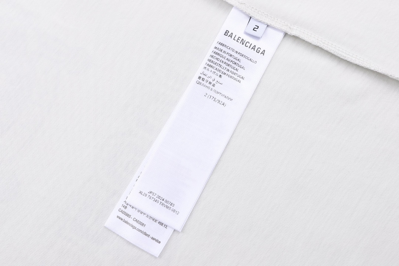 [Balenciaga 巴黎世家 字母裂纹印花圆领短袖 T恤 夏季 白色 A0 787349TRVM59012