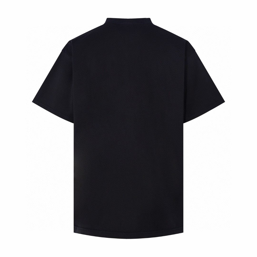 Balenciaga 巴黎世家 乔治五世大道地标艺术印花圆领短袖 T恤 夏季 黑色 A2 764235TUVO61041