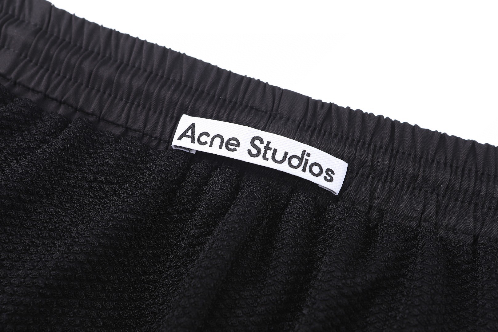 Acne Studios 撞色刺绣徽标松紧腰运动裤 短裤 休闲裤 裤子 黑色 B0 BE0217-900