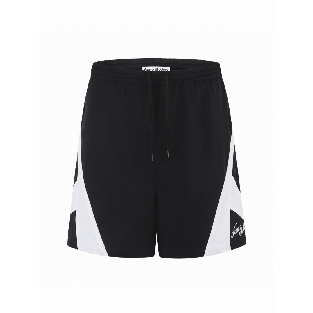Acne Studios 撞色刺绣徽标松紧腰运动裤 短裤 休闲裤 裤子 黑色 B0 BE0217-900