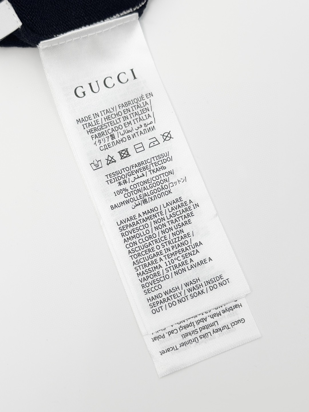 GUCCI 古驰 字母拼色嵌花针织衫短袖 T恤 夏季 藏蓝色 A7 851828-XKFC8-4041