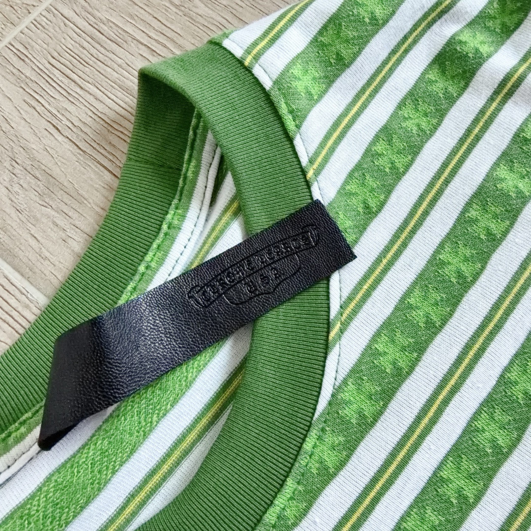 Chrome Hearts 克罗心 色织满印条纹圆领短袖 T恤 蓝色 粉色 黑色 绿色 A0 CH-036009158