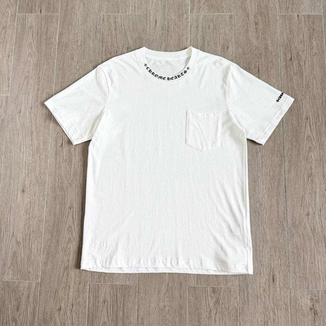 Chrome Hearts CH 克罗心 简约领口梵文圆领短袖 T恤 A0 黑色 白色