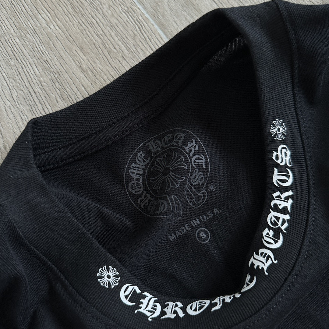 Chrome Hearts CH 克罗心 简约领口梵文圆领短袖 T恤 A0 黑色 白色