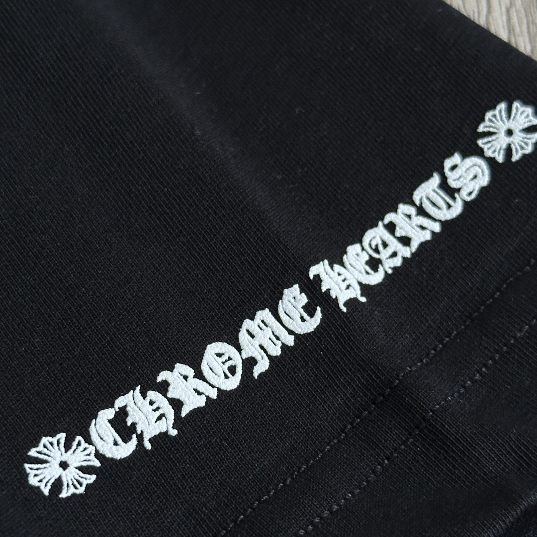 Chrome Hearts CH 克罗心 简约领口梵文圆领短袖 T恤 A0 黑色 白色
