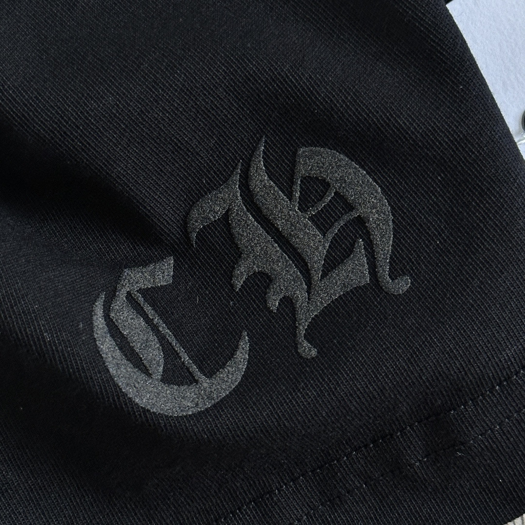 Chrome Hearts CH 克罗心 简约领口梵文圆领短袖 T恤 A0 黑色 白色