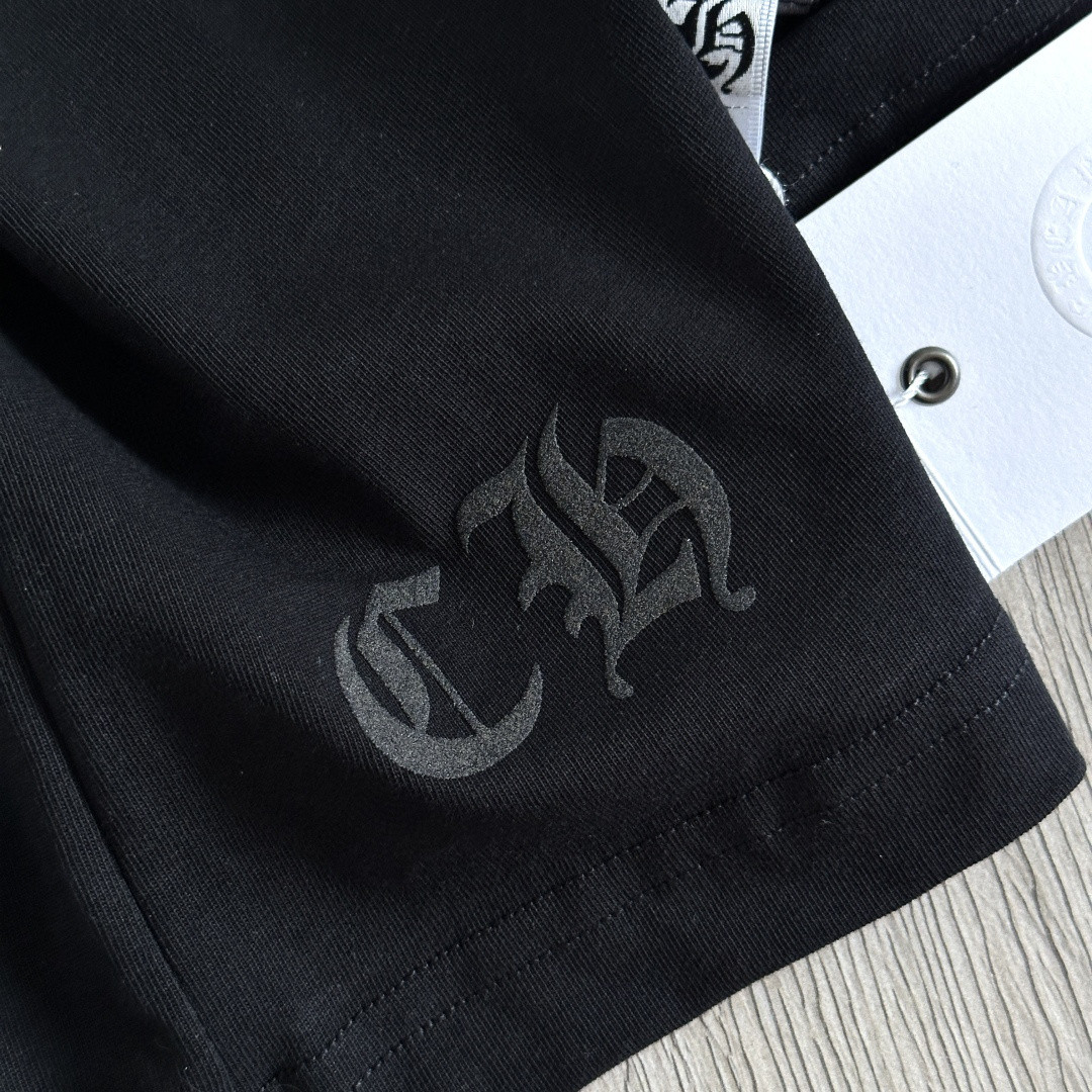 Chrome Hearts CH 克罗心 简约领口梵文圆领短袖 T恤 A0 黑色 白色