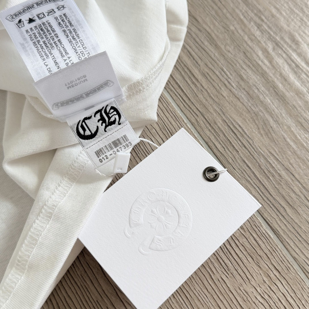 Chrome Hearts CH 克罗心 简约领口梵文圆领短袖 T恤 A0 黑色 白色