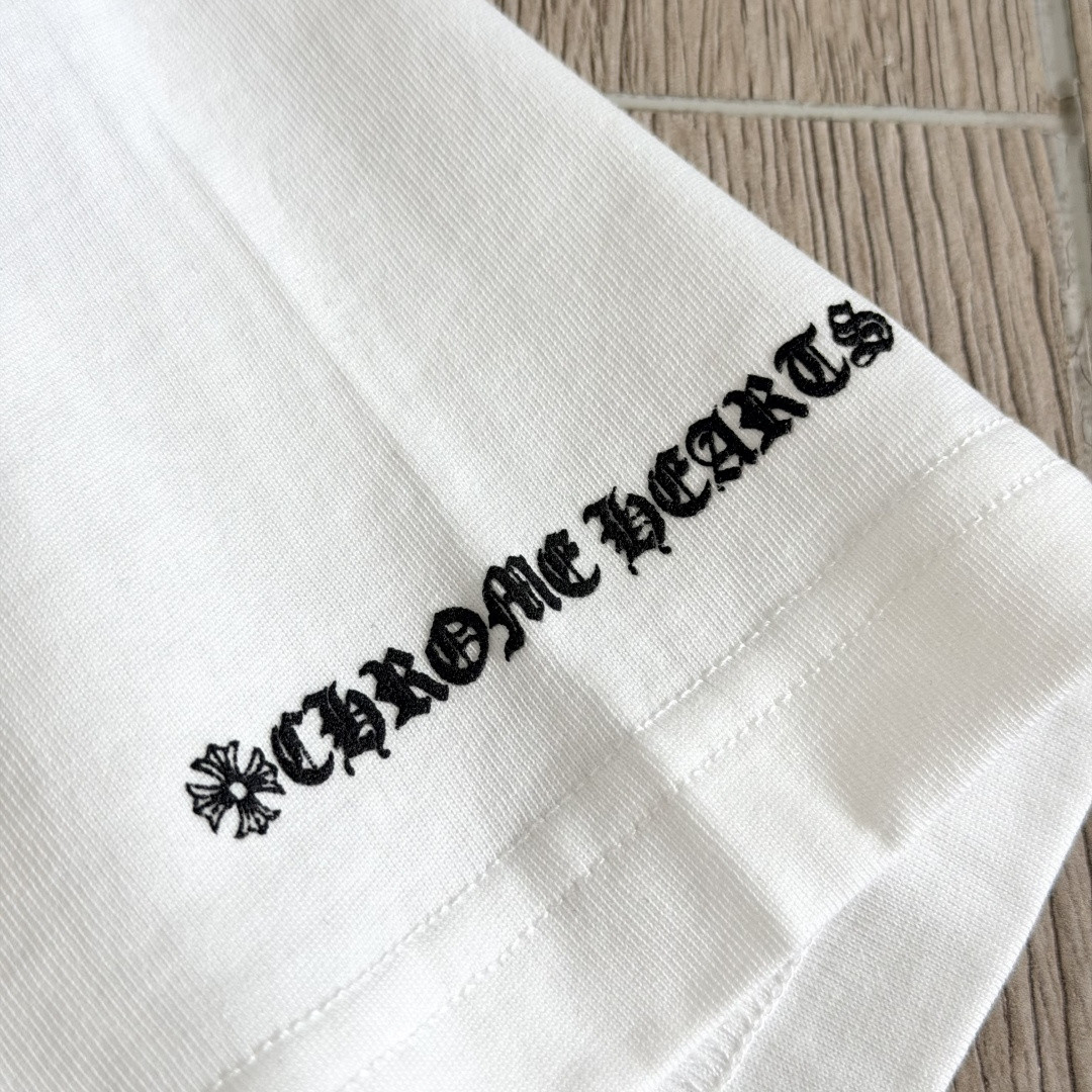 Chrome Hearts CH 克罗心 简约领口梵文圆领短袖 T恤 A0 黑色 白色