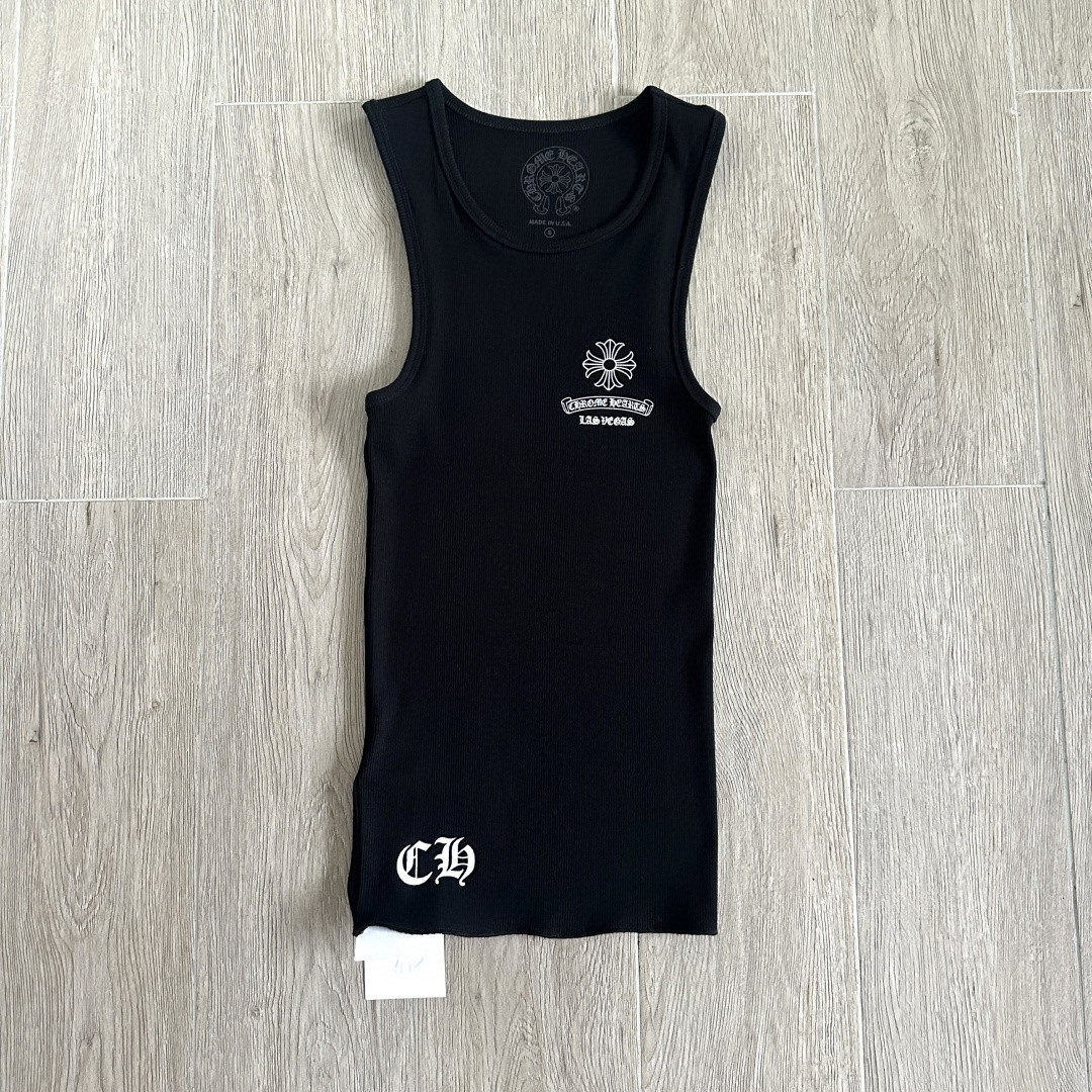 Chrome Hearts CH 克罗心 十字架卷轴印花背心 女款 黑色