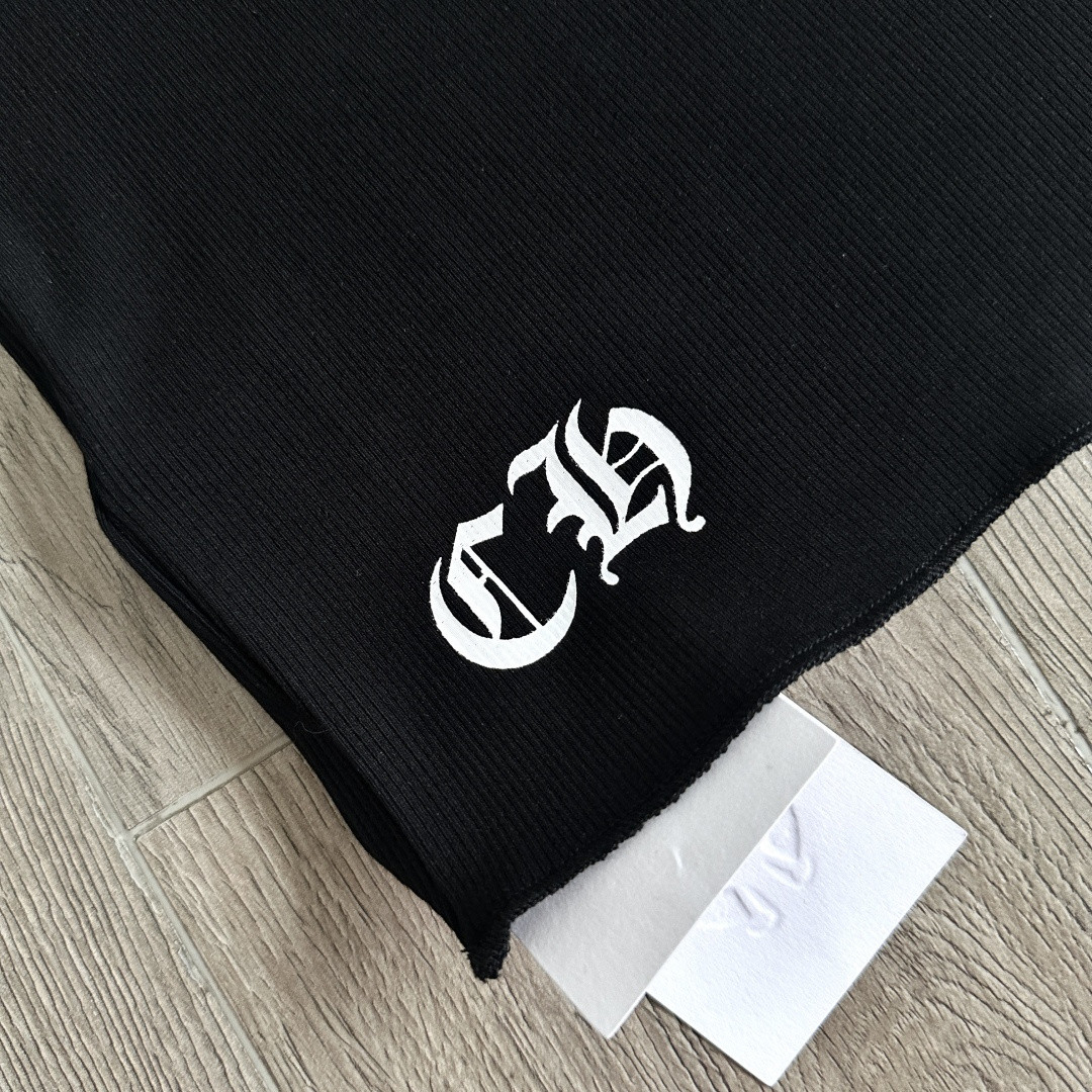 Chrome Hearts CH 克罗心 十字架卷轴印花背心 女款 黑色