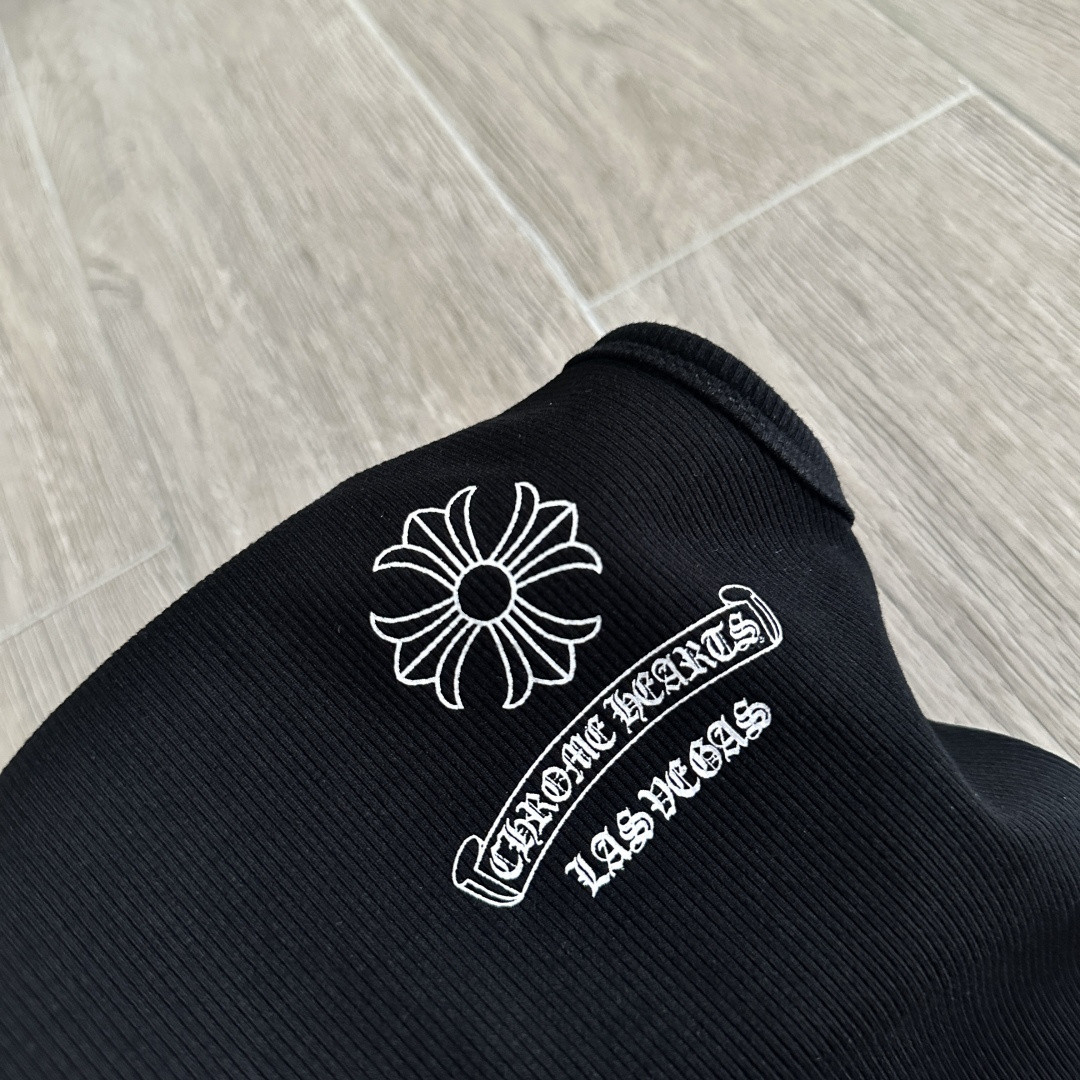 Chrome Hearts CH 克罗心 十字架卷轴印花背心 女款 黑色