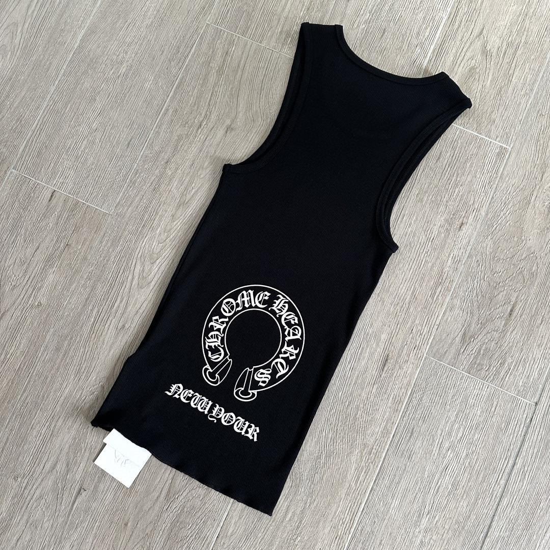 Chrome Hearts CH 克罗心 纽约限定款 胸前宝剑藤蔓印花背心 女款 黑色