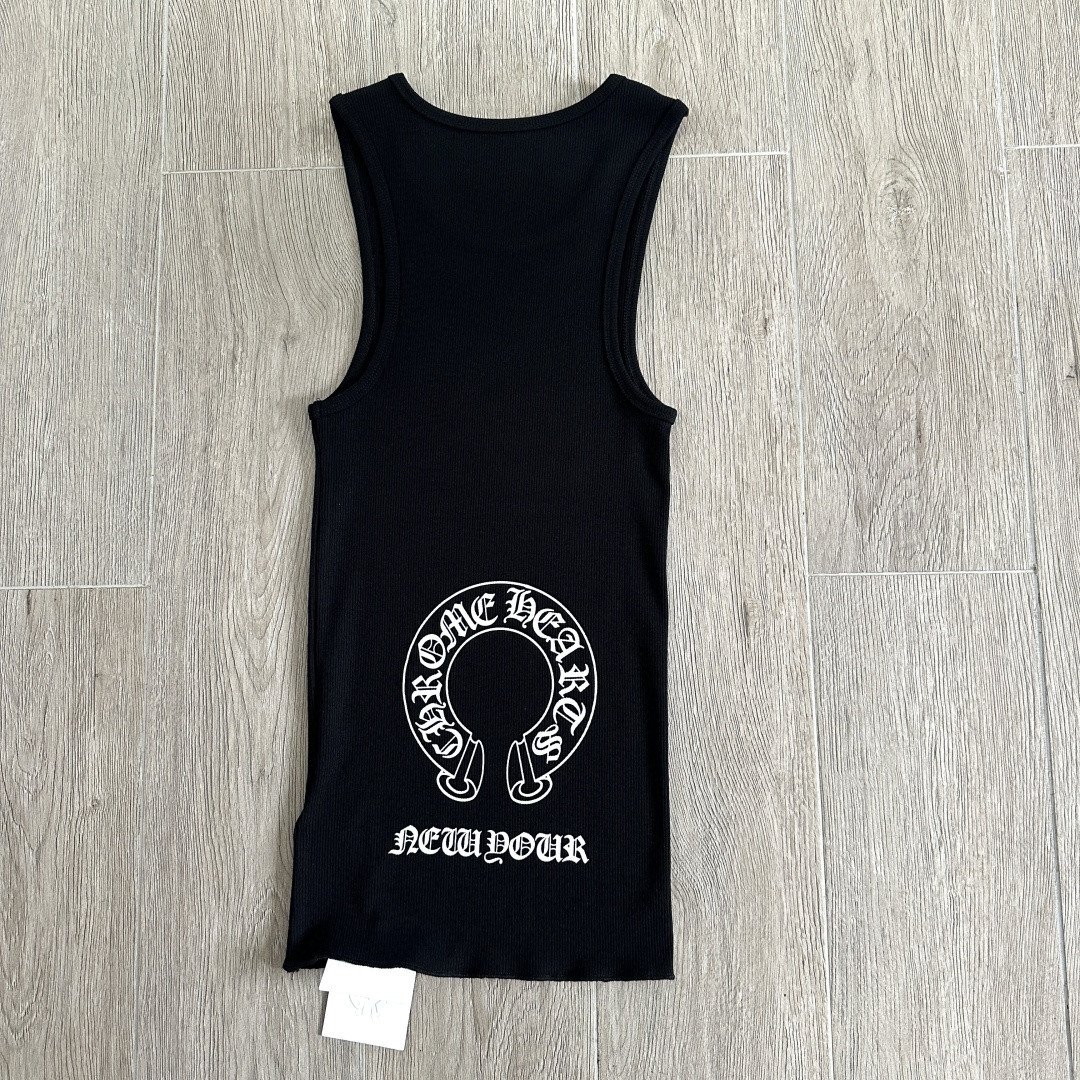 Chrome Hearts CH 克罗心 纽约限定款 胸前宝剑藤蔓印花背心 女款 黑色