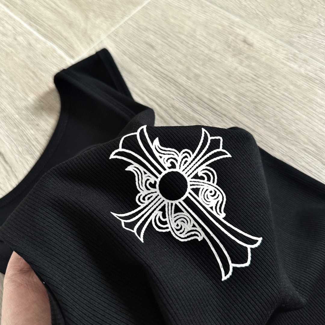 Chrome Hearts 克罗心 胸前十字架印花背心连衣裙 女款 黑色 A2