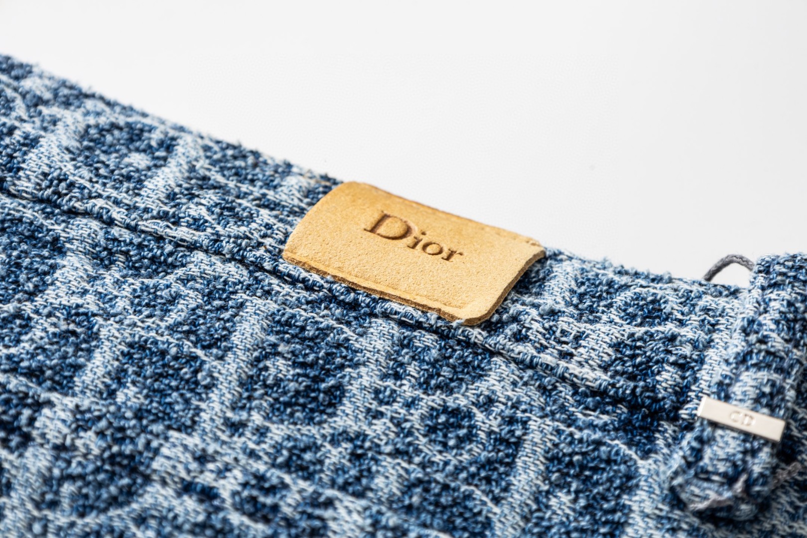 DIOR 迪奥 满印提花混纺斜纹牛仔裤 短裤 裤子 五分裤 蓝色 B0 693D009B3088-C580