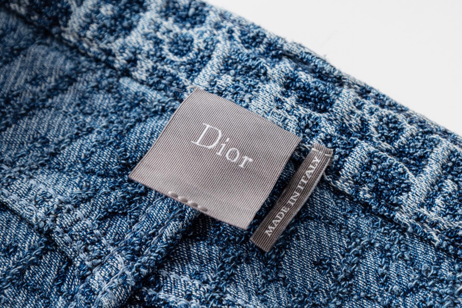 DIOR 迪奥 满印提花混纺斜纹牛仔裤 短裤 裤子 五分裤 蓝色 B0 693D009B3088-C580
