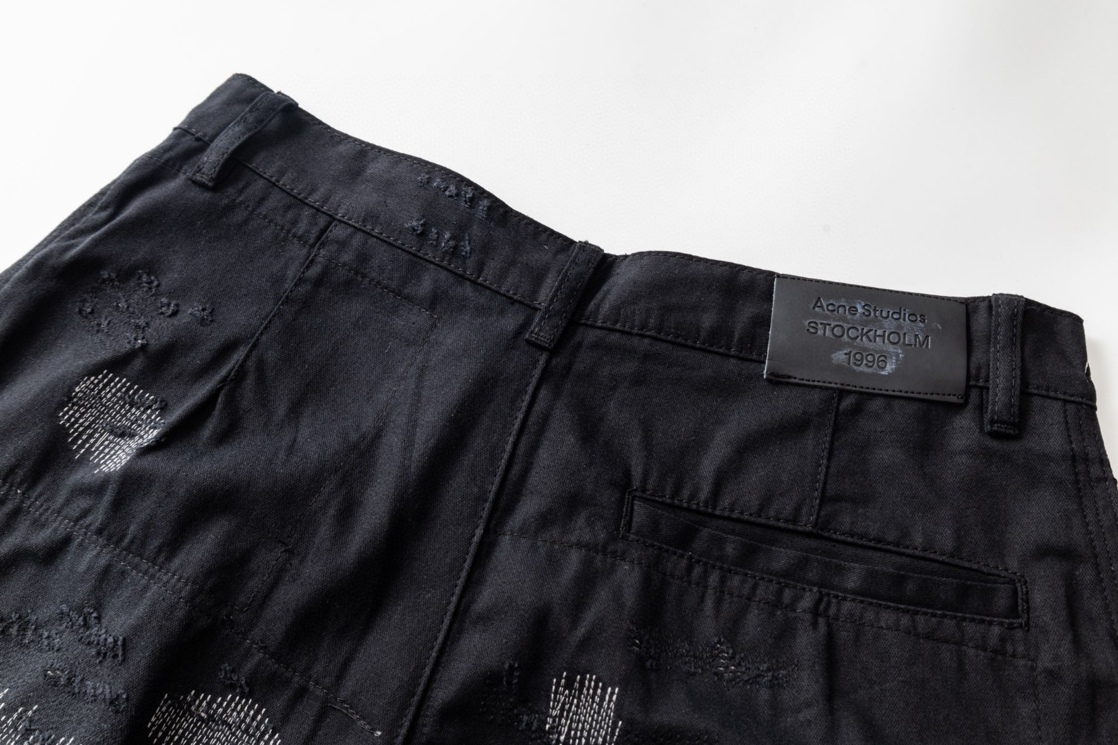 Acne Studios 1996系列废土破坏阔腿牛仔裤 长裤 裤子 黑色 B5 BK0731-900