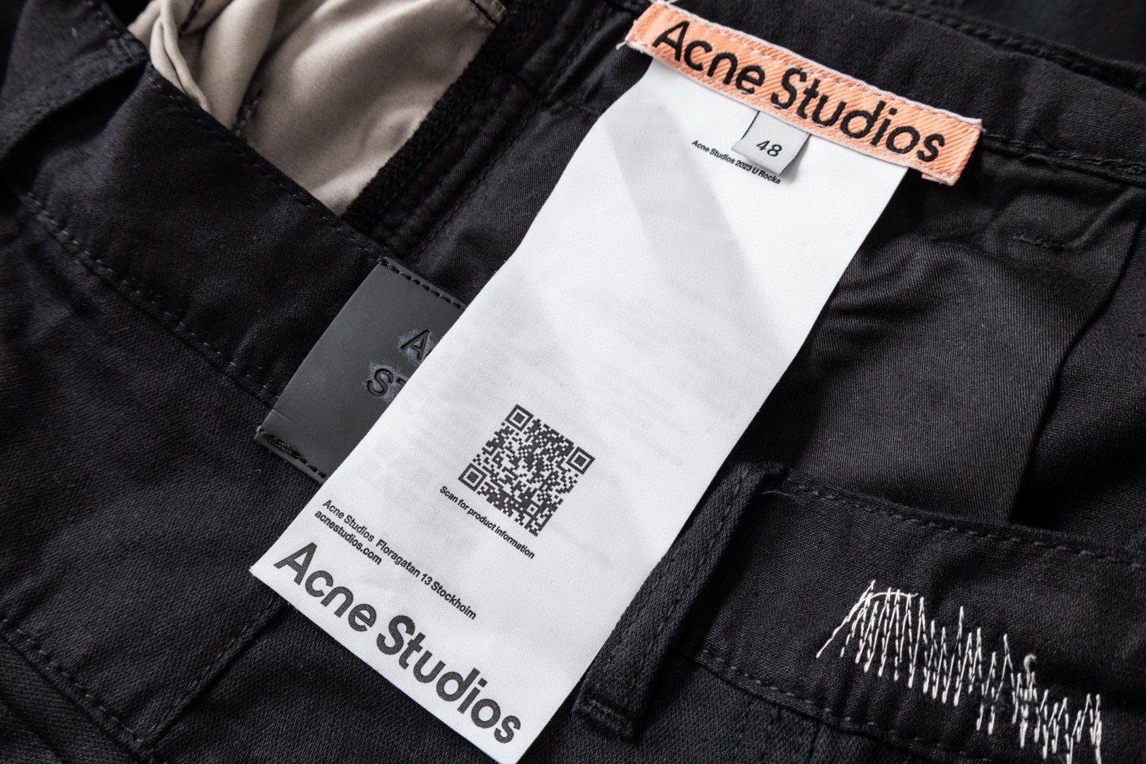 Acne Studios 1996系列废土破坏阔腿牛仔裤 长裤 裤子 黑色 B5 BK0731-900