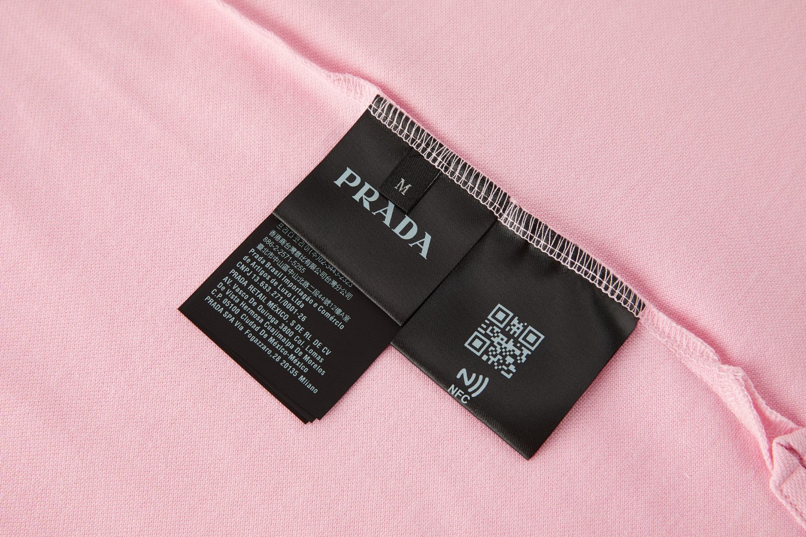 PRADA 普拉达 钢标翻领Polo衫 短袖 夏季 藏蓝色 粉色 A7 UJN444-1867-F0E18-S-WM3