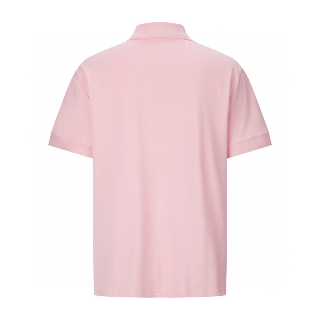 PRADA 普拉达 钢标翻领Polo衫 短袖 夏季 藏蓝色 粉色 A7 UJN444-1867-F0E18-S-WM3