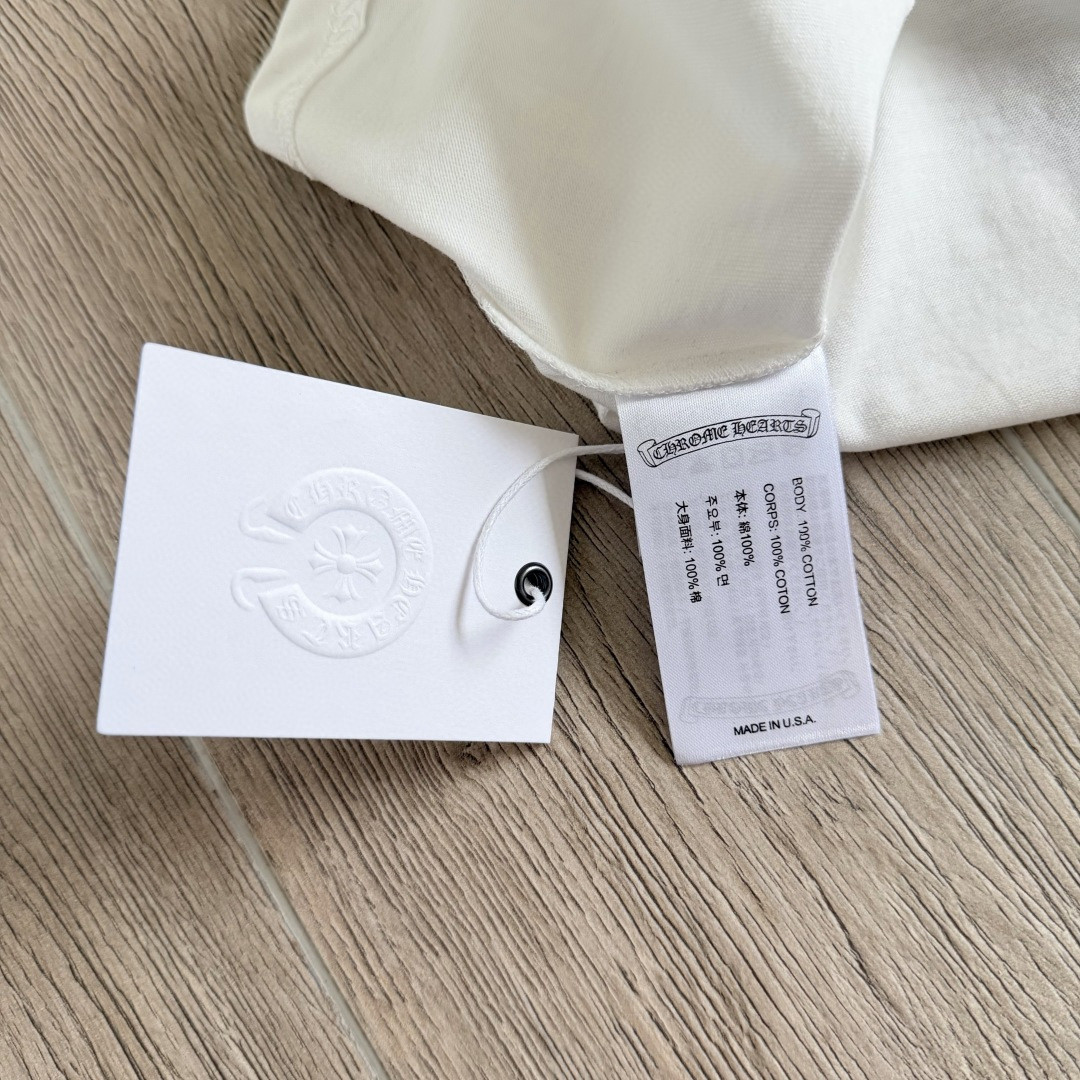 Chrome Hearts CH 克罗心 拉斯维加斯 Vegas新店限定骰子印花 蓝白梵文圆领短袖 T恤 A0 白色