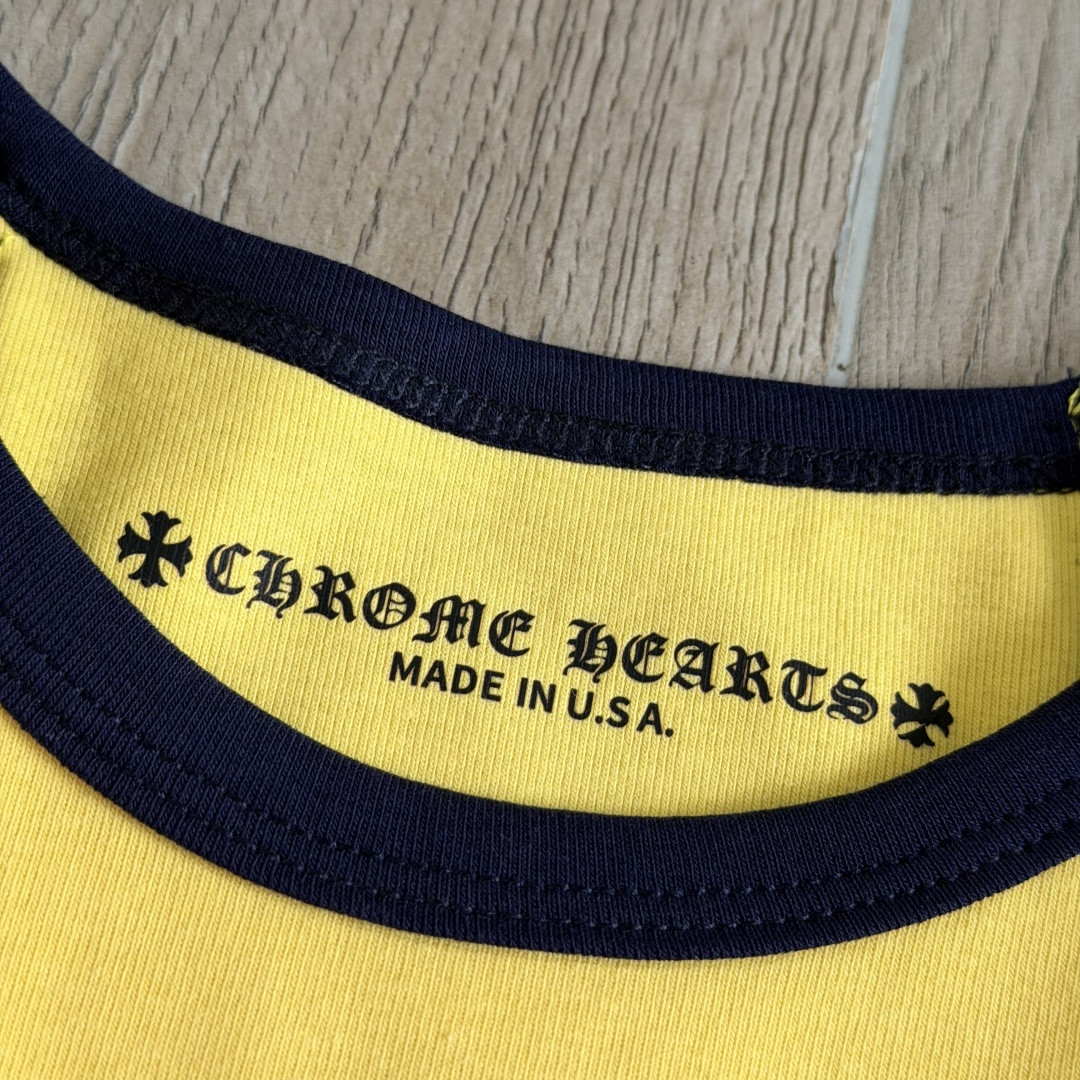 Chrome Hearts CH 克罗心 Deadly doll 联名款插肩袖印花短袖 T恤 女款 黄色