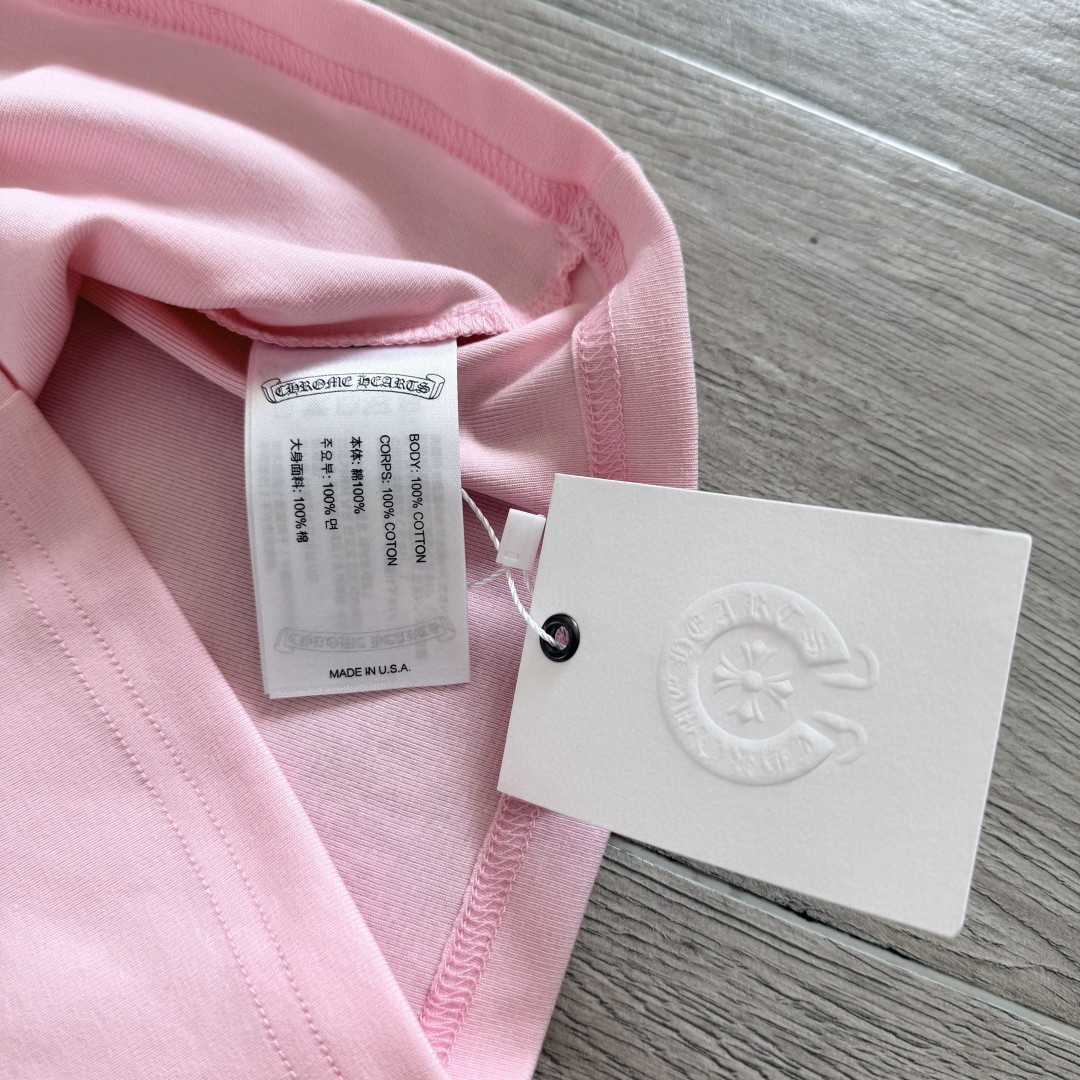 Chrome Hearts CH 克罗心 Deadly doll 联名款插肩袖印花短袖 T恤 女款 粉色