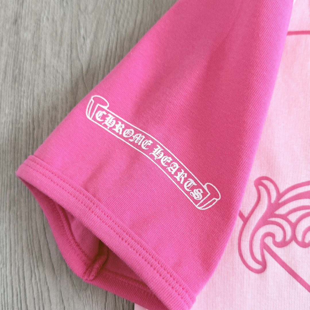 Chrome Hearts CH 克罗心 Deadly doll 联名款插肩袖印花短袖 T恤 女款 粉色