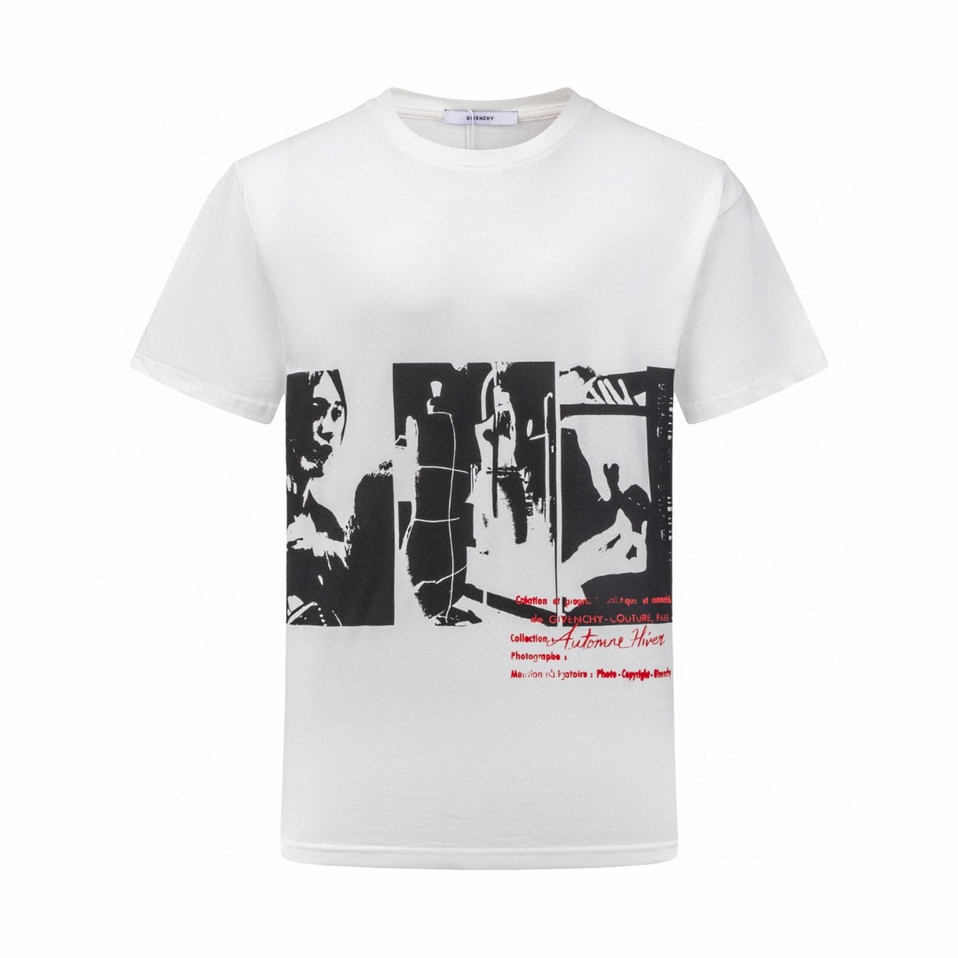 Givenchy 纪梵希 黑白人像印花圆领短袖 T恤 夏款 男女同款 白色 A0 BM71NK3YUB-105