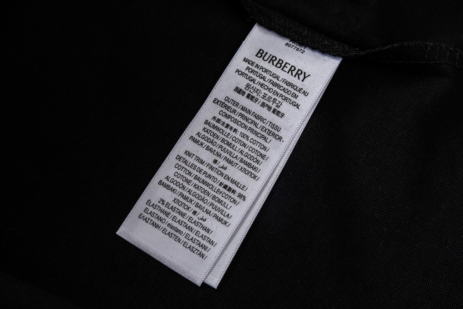 Burberry 巴宝莉 格纹旗帜图案圆领Tee 短袖 T恤 白色 黑色 A0 81281971