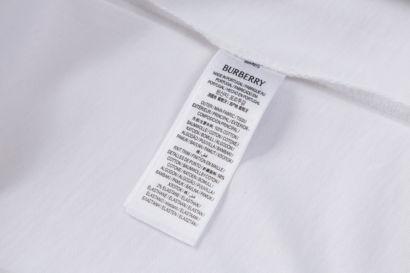 Burberry 巴宝莉 格纹旗帜图案圆领Tee 短袖 T恤 白色 黑色 A0 81281971