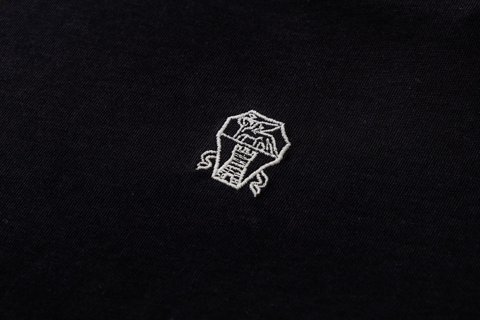 Brunello Cucinelli BC 拼色刺绣标识刺绣假两件圆领短袖 T恤 黑色 A5 MOB137451G-CCB75