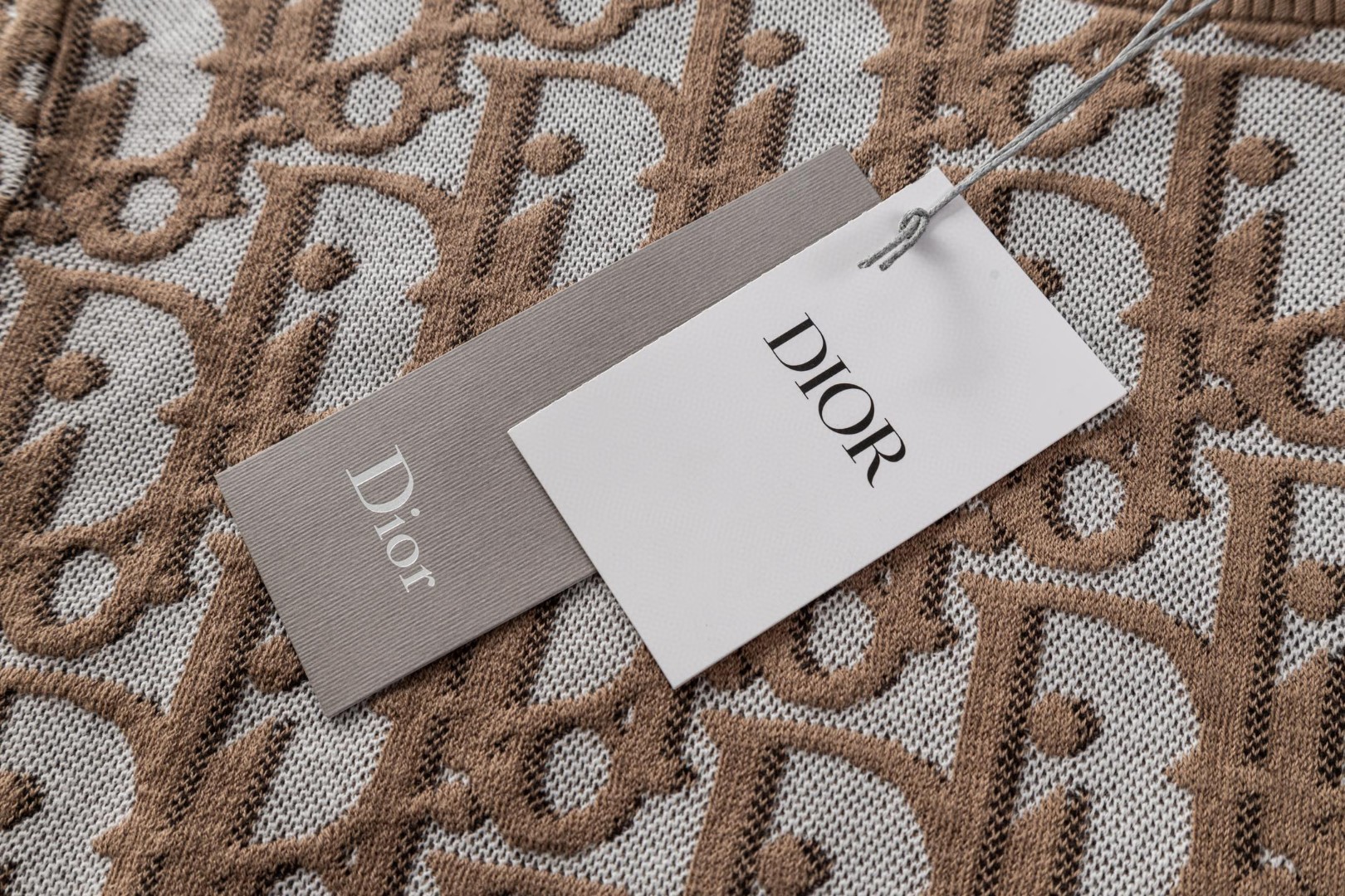 DIOR 迪奥 老花提花针织衫 T恤 夏季 短袖 米粽色 B0 693M619A7040-C188