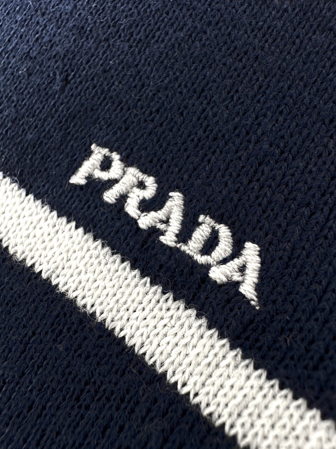 PRADA 普拉达 徽标条纹针织Polo衫 短袖 夏季 白色 蓝色 B0 UMF327-194E-F0UB0-S-OOO