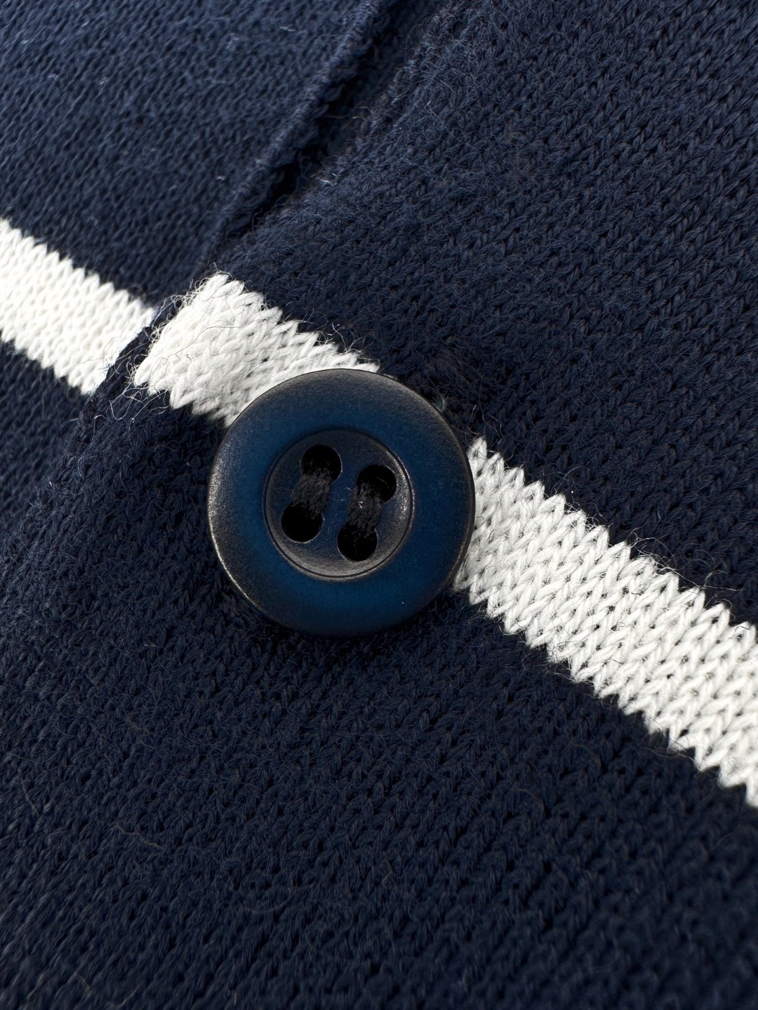 PRADA 普拉达 徽标条纹针织Polo衫 短袖 夏季 白色 蓝色 B0 UMF327-194E-F0UB0-S-OOO