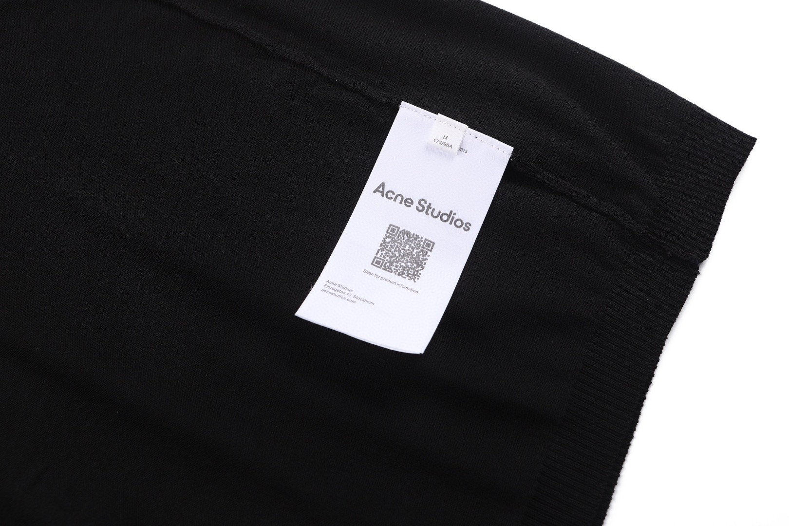 Acne Studios 徽标短袖针织衫毛衣 T恤 黑色 B0