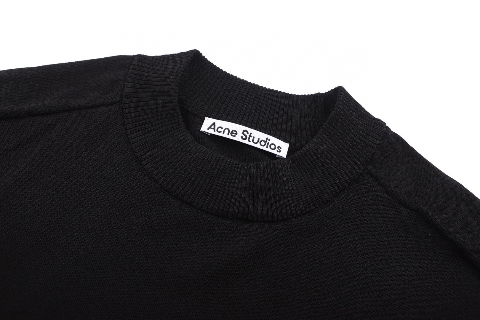 Acne Studios 徽标短袖针织衫毛衣 T恤 黑色 B0