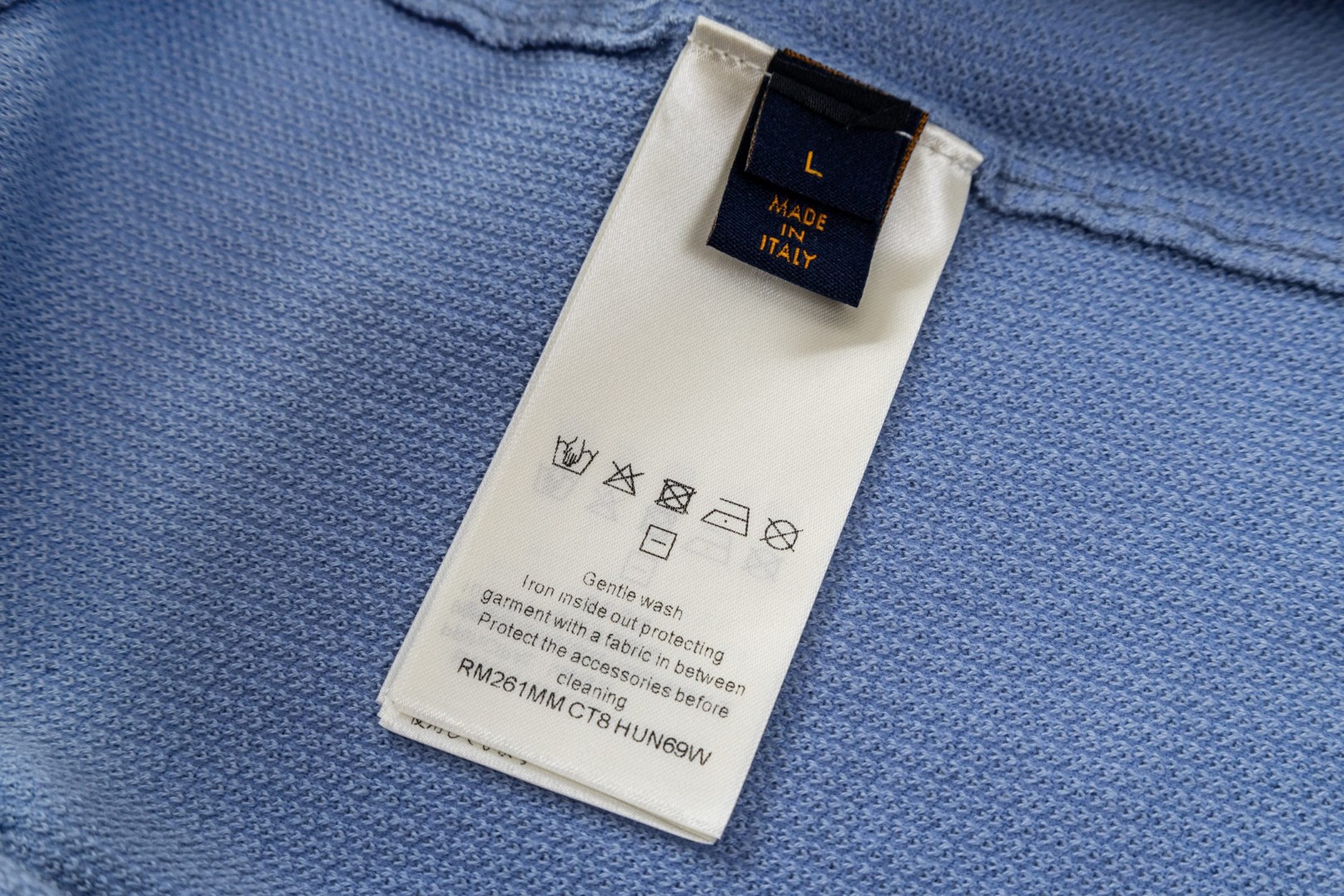 LOUIS VUITTON 路易威登 LV 华夫格撞色针织开衫 衬衫 短袖 夏款 蓝色 B2 1AK6X7