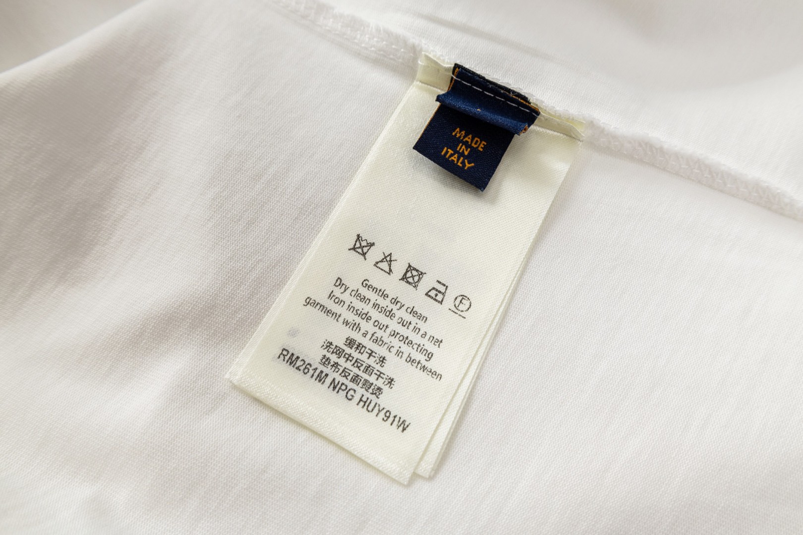 LOUIS VUITTON 路易威登 牛仔贴布绣圆领短袖 T恤 白色 A0 1AK7H0