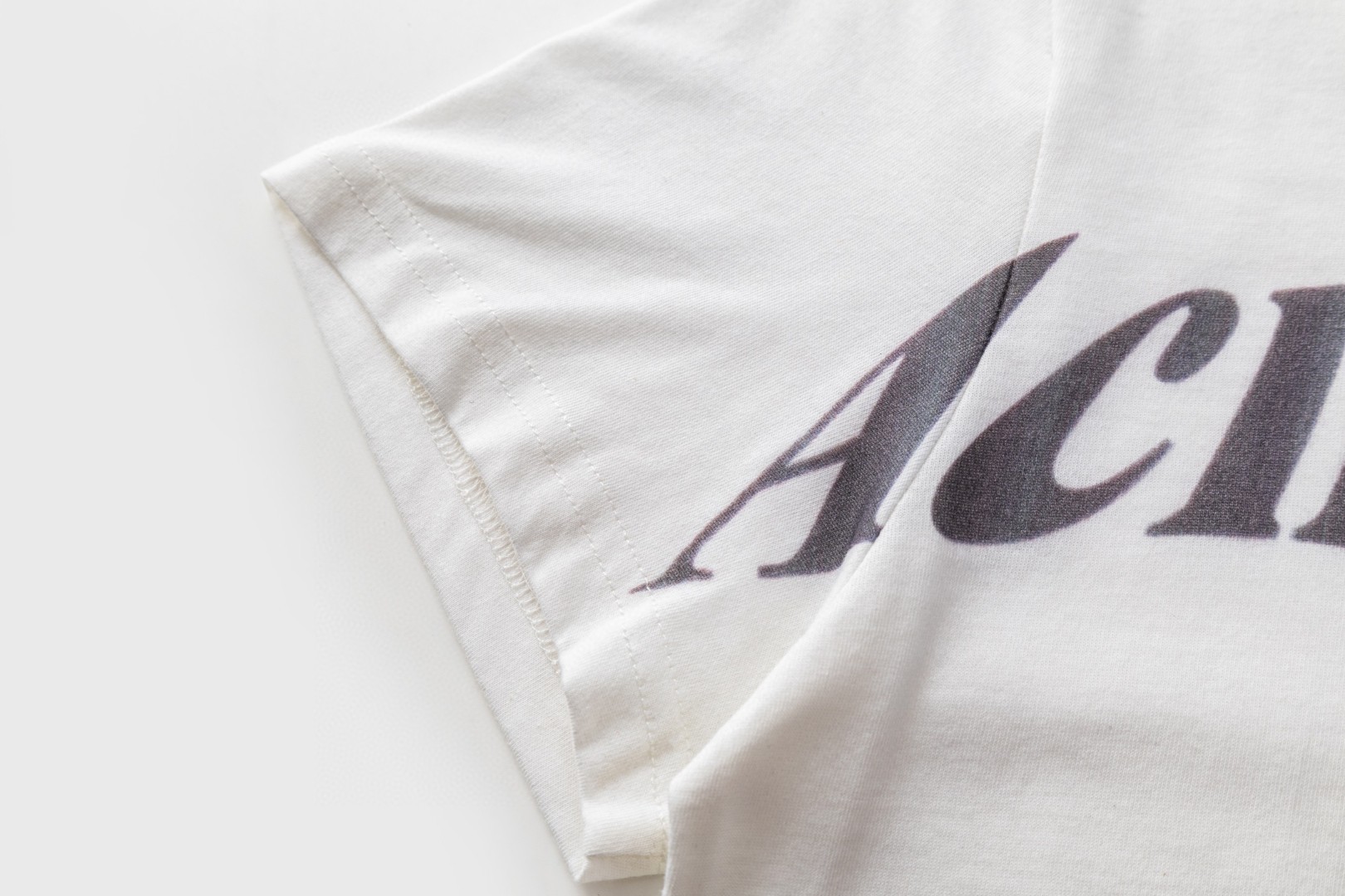 Acne Studios 大字母印花圆领T恤 短袖 女款 白色 A0 AL0536-AEG