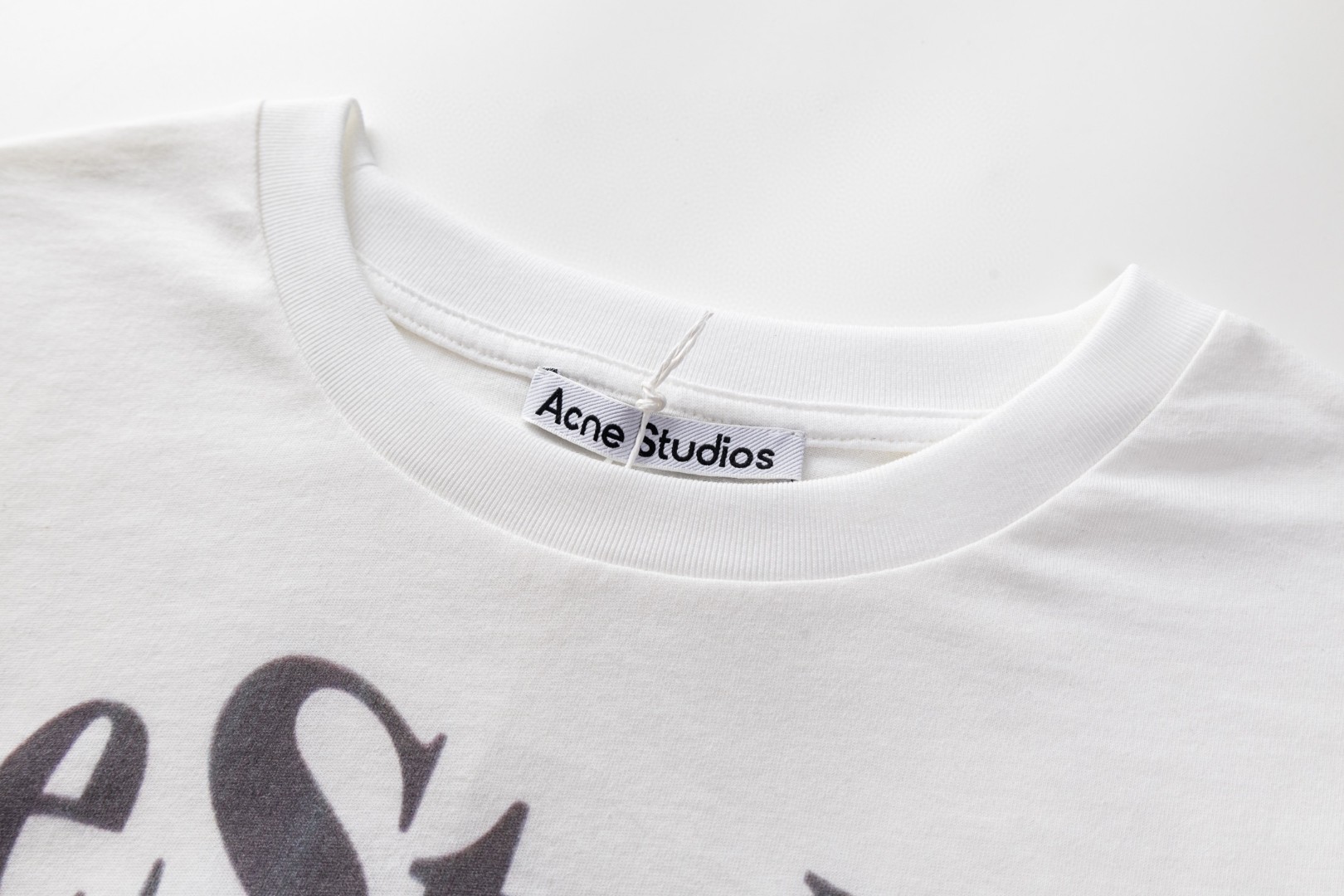 Acne Studios 大字母印花圆领T恤 短袖 女款 白色 A0 AL0536-AEG