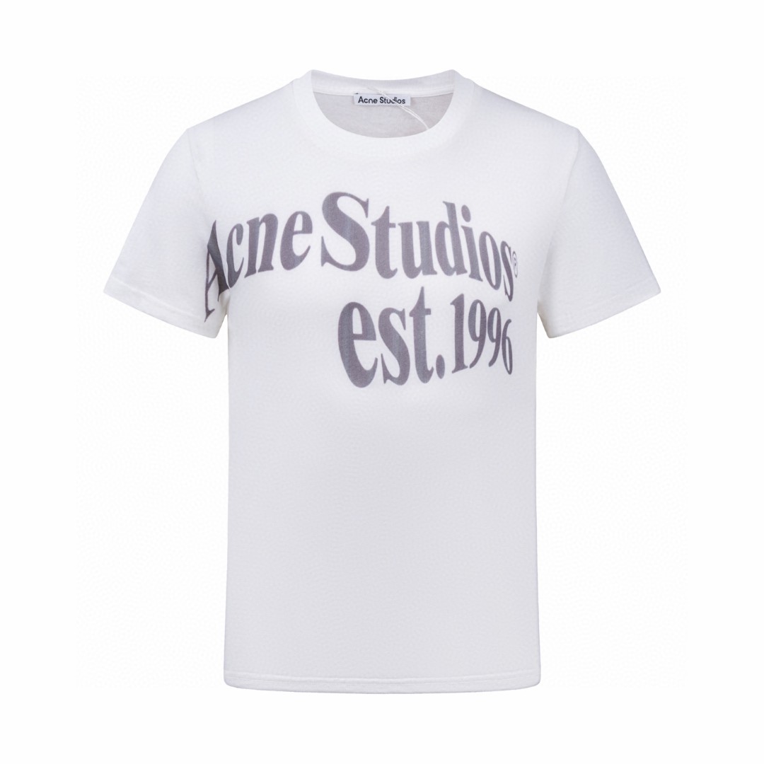 Acne Studios 大字母印花圆领T恤 短袖 女款 白色 A0 AL0536-AEG